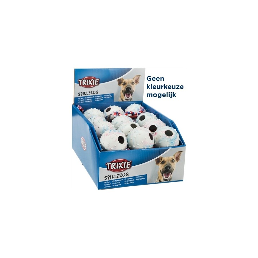 Trixie Natuurrubber Bal Aan Koord Assorti 30X6X6 CM 24 ST
