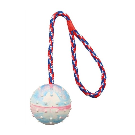 Trixie Natuurrubber Bal Aan Koord Assorti 30X6X6 CM 24 ST