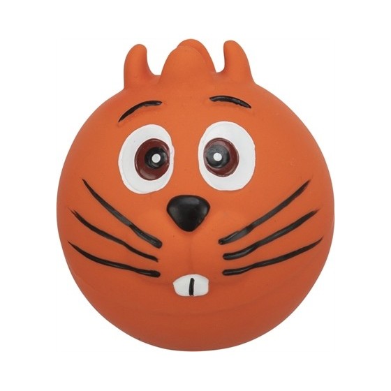 Trixie Latex Face Bal Met Geluid Assorti 6X6X6 CM 12 ST