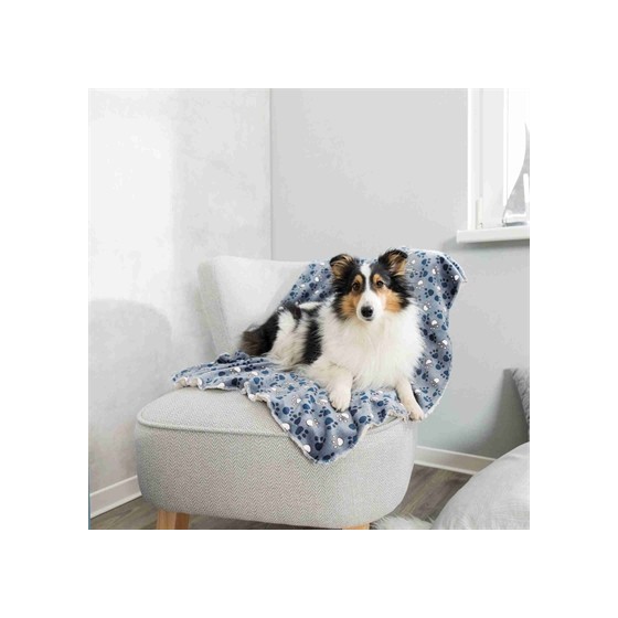 Trixie Deken Tammy Blauw / Beige 100X70X2CM