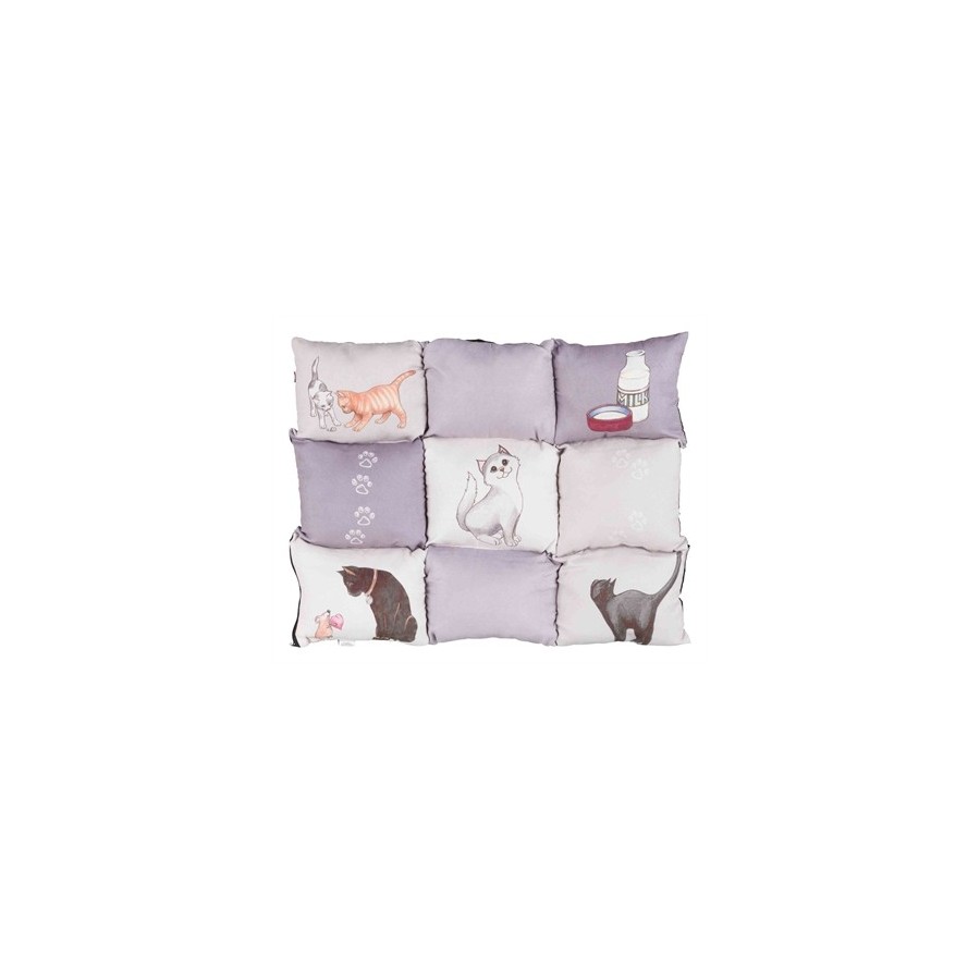 Trixie Kussen Patchwork Cat Grijs 55X45X7 CM