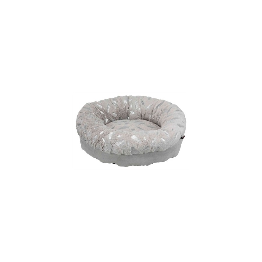 Trixie Mand Feather Rond Zilver / Grijs 50X50X14 CM