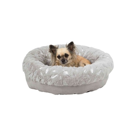 Trixie Mand Feather Rond Zilver / Grijs 50X50X14 CM