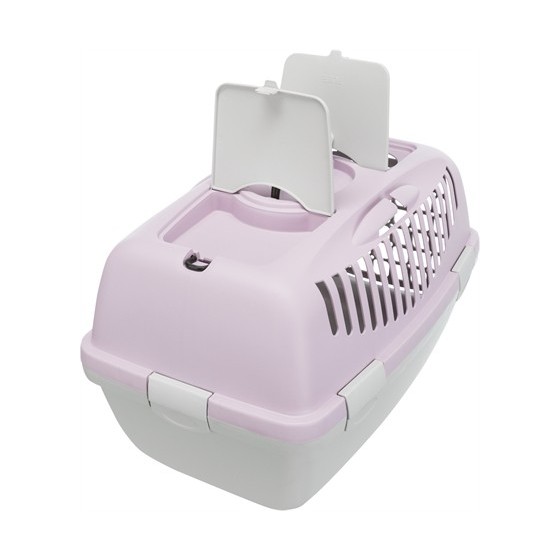 Trixie Vervoersbox Capri 2 Lichtgrijs / Lila 55X37X34 CM