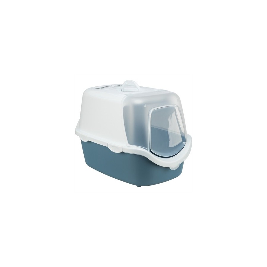 Trixie Kattenbak Vico Open Top Met Kap Blauw Grijs / Wit 56X40X40 CM