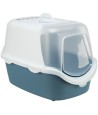 Trixie Kattenbak Vico Open Top Met Kap Blauw Grijs / Wit 56X40X40 CM