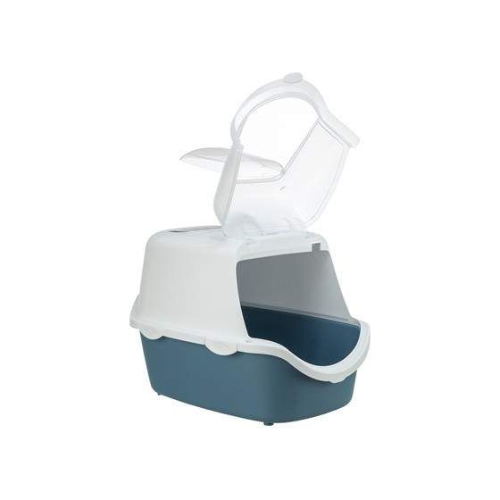 Trixie Kattenbak Vico Open Top Met Kap Blauw Grijs / Wit 56X40X40 CM
