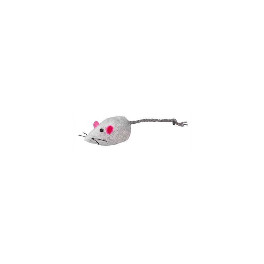 Trixie Set Muizen Pluche Met Catnip Wit / Grijs 5 CM 4X2 ST
