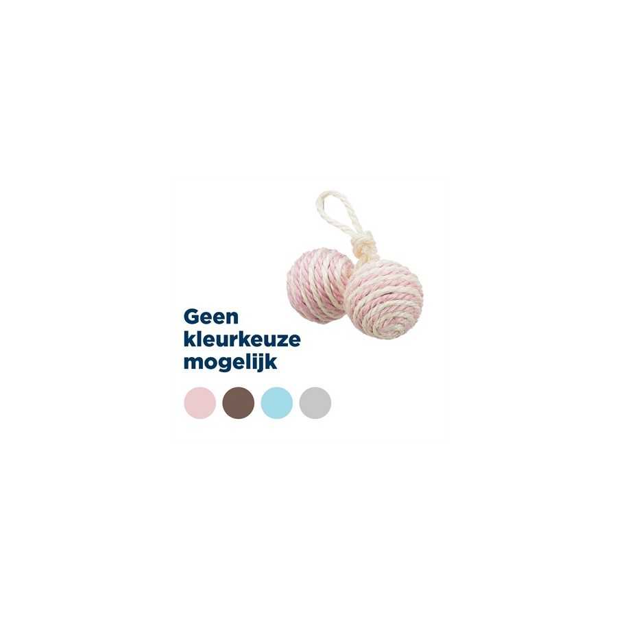 Trixie 2 Ballen Aan Koord Sisal Assorti 4,5X4,5X4,5 CM 4 ST