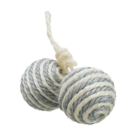 Trixie 2 Ballen Aan Koord Sisal Assorti 4,5X4,5X4,5 CM 4 ST