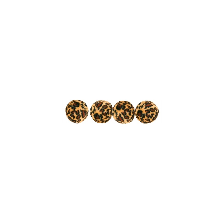 Trixie Set Ballen Met Luipaardprint Pluche 4X4X4 CM 4X4 ST