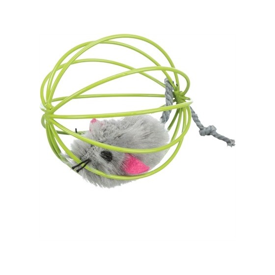 Trixie Muis In Traliebal Pluche Assorti 6X6X6 CM 24 ST