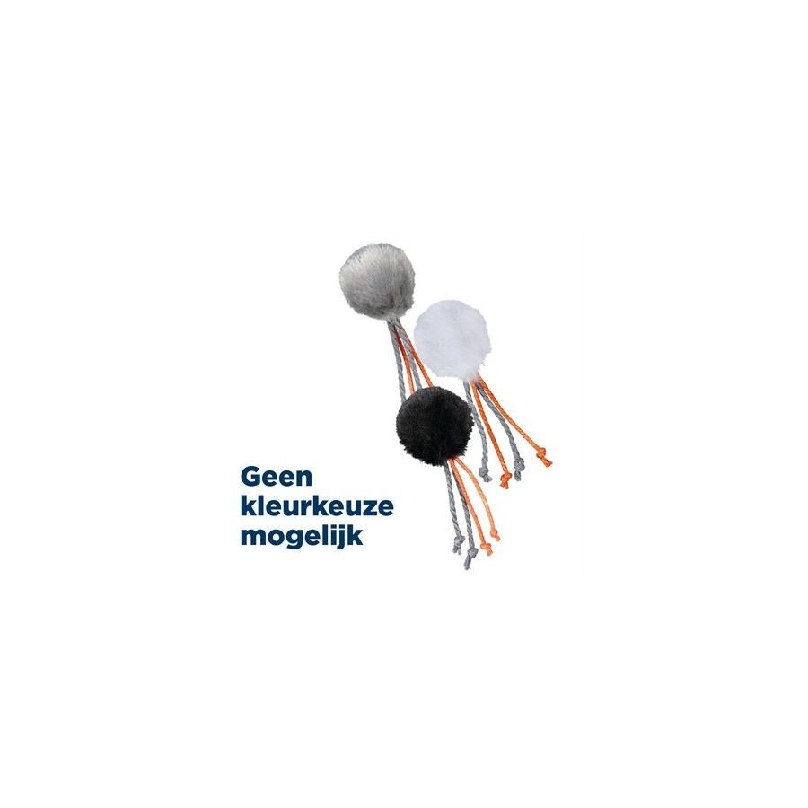 Trixie Bal Met Touwtjes Pluche Met Kattenmunt Assorti 4X4X4 CM 100 ST