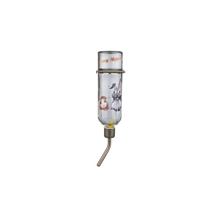 Trixie Drinkfles Honey&Hopper Glas Met Spanveer / Draadbeugel 500 ML 3 ST