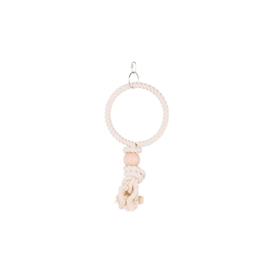Trixie Touwring Met Houten Blok Naturel 19X19 CM 3 ST