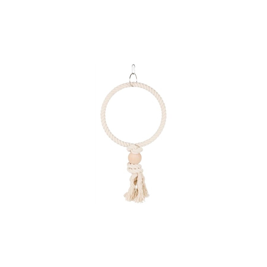 Trixie Touwring Met Houten Blok Naturel 24X24 CM 3 ST
