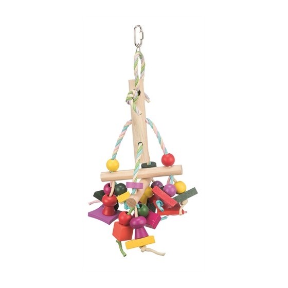 Trixie Speelgoed Met Papieren Bandjes Hout Meerkleurig 31 CM 3 ST