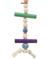 Trixie Speelgoed Met Touw & Kralen Hout / Leer Meerkleurig 28 CM 3 ST