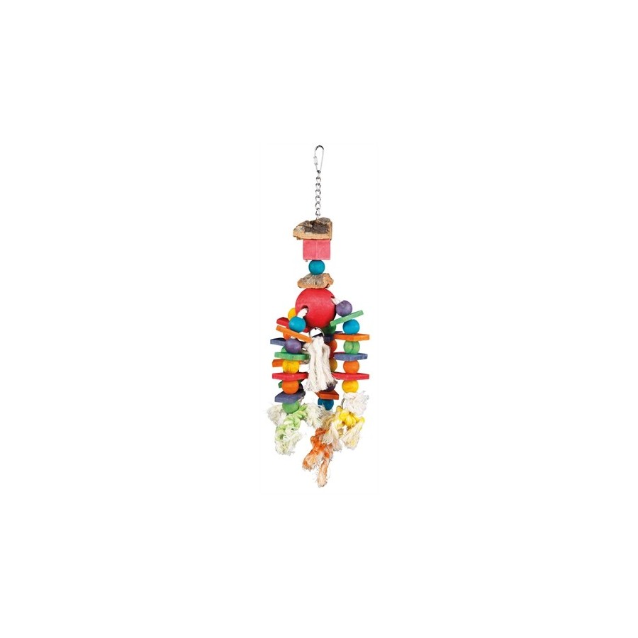 Trixie Speelgoed Aan Ketting Touw & Kralen Hout / Kurk 35 CM 3 ST