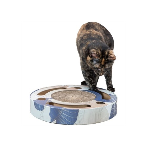 Trixie Krabtrommel Met Ballen Karton Met Catnip Blauw 33X33X5,5 CM