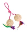 Trixie 2 Ballen Aan Koord Pluche Met Catnip 4,5 CM 4 ST