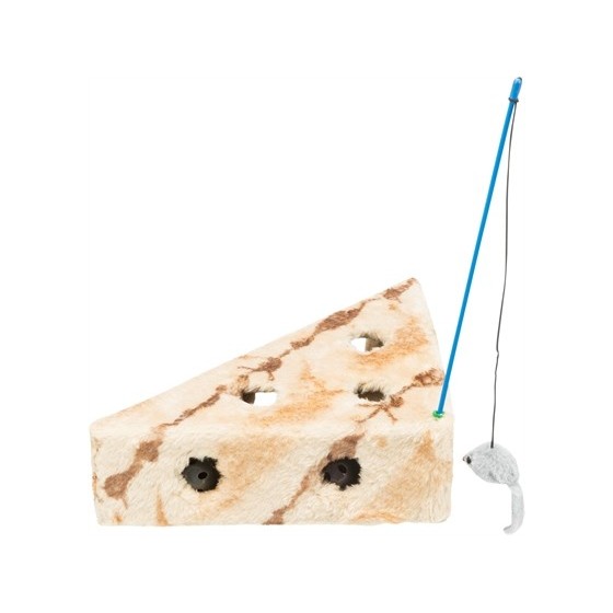 Trixie Cat's Cheese Met Speelhengel & Speelballen Pluche 36X26X8 CM 2 ST