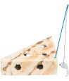 Trixie Cat's Cheese Met Speelhengel & Speelballen Pluche 36X26X8 CM 2 ST