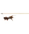 Trixie Speelhengel Muis Met Veren Hout / Pluche Met Catnip 50 CM 4 ST
