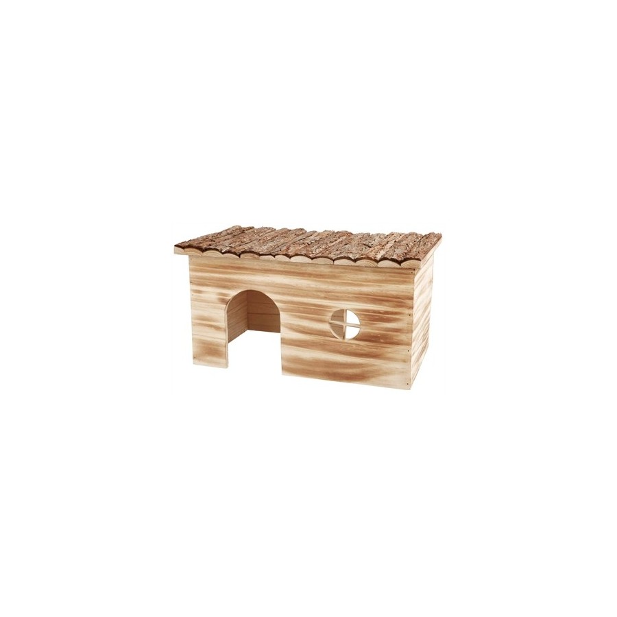 Trixie Huis Grete 2 Uitgangen Konijn Schorshout Gevlamd 45X28X24 CM
