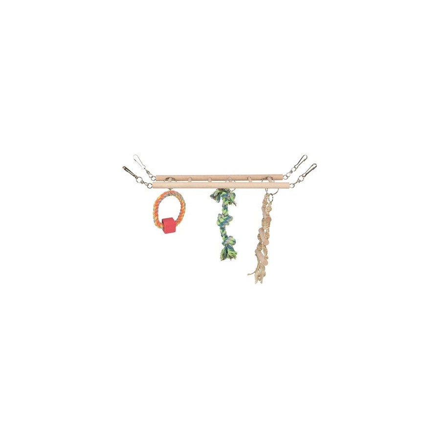 Trixie Hangbrug Met Touwladder & Speelgoed Hamster Hout 29X9X25 CM 3 ST