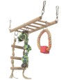 Trixie Hangbrug Met Touwladder & Speelgoed Hamster Hout 29X9X25 CM 3 ST