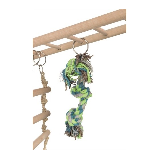 Trixie Hangbrug Met Touwladder & Speelgoed Hamster Hout 29X9X25 CM 3 ST