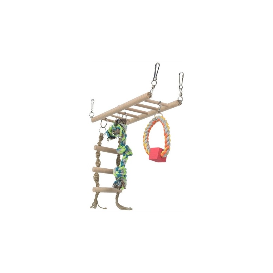 Trixie Hangbrug Met Touwladder / Touw Fret Hout / Touw 35X15 CM 3 ST