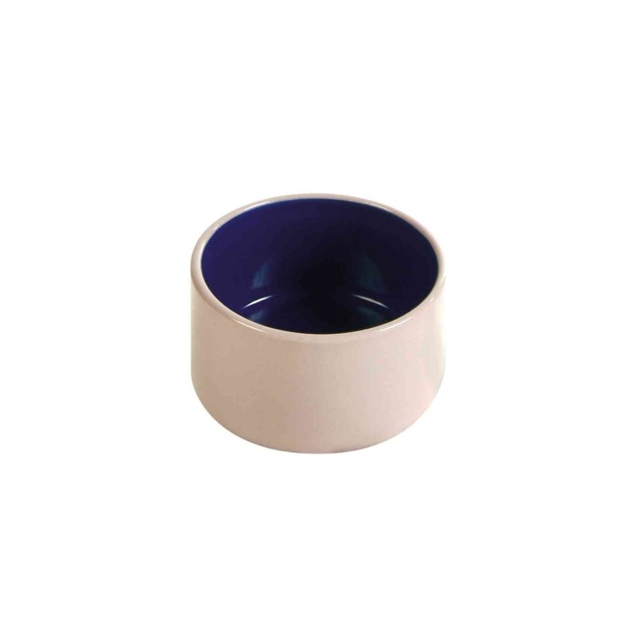 Trixie Voerbak Keramiek Crème / Blauw 7 CM 100 ML 4 ST
