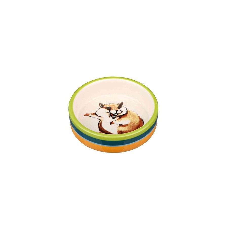Trixie Voerbak Striphamster Keramiek Kleurig / Crème 8 CM 80 ML 4 ST