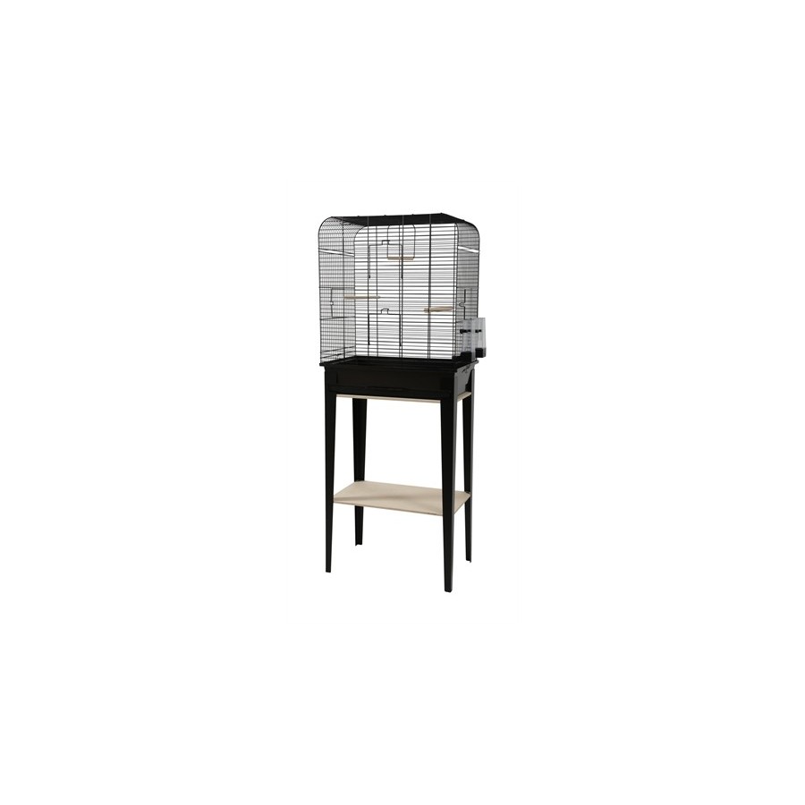 Zolux - Vogelkooi Chic Loft Met Meubel Zwart, 134x53,5x33,5cm