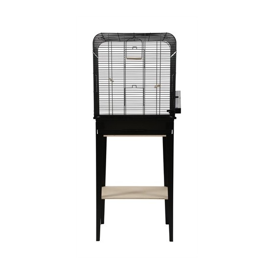 Zolux - Vogelkooi Chic Loft Met Meubel Zwart, 134x53,5x33,5cm
