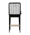 Zolux - Vogelkooi Chic Loft Met Meubel Zwart, 134x53,5x33,5cm