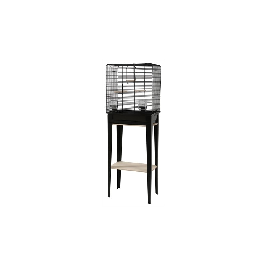 Zolux - Vogelkooi Chic Loft Met Meubel Zwart 124x44,5x28cm