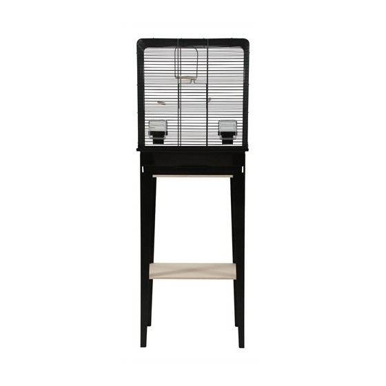 Zolux - Vogelkooi Chic Loft Met Meubel Zwart 124x44,5x28cm