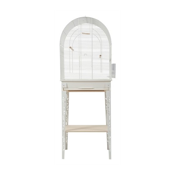 Zolux - Vogelkooi Patio Met Standaard Wit, 53x33x144 cm