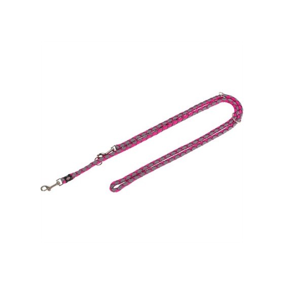 Trixie Hondenriem Cavo Verstelbaar Fuchsia / Grijs 200X1,2 CM