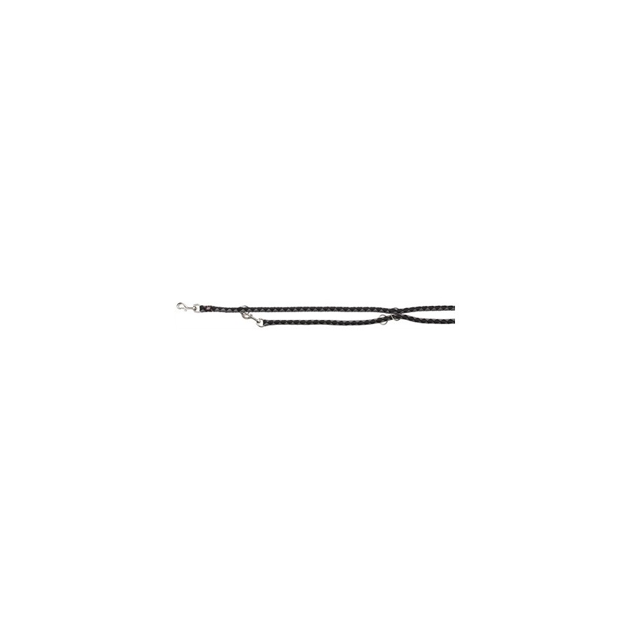 Trixie Hondenriem Cavo Verstelbaar Zwart / Grijs 200X1,8 CM