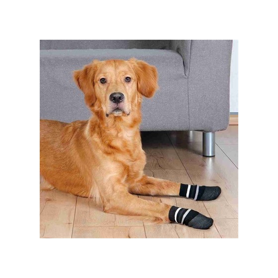 Trixie Hondensokken Anti-Slip Met Rubberlaag Rondom Zwart XL 2 ST