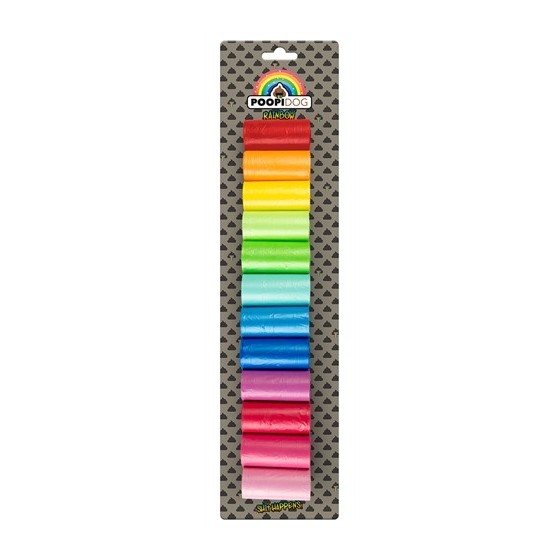 Poopi-Dog Poepzakjes Regenboog Kleuren, 12x 15 stuks