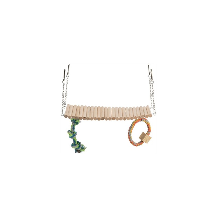 Trixie Hangbrug Hout Met Flos Speelgoed 30X17X9 CM
