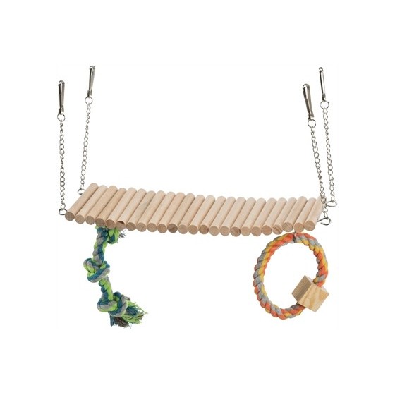 Trixie Hangbrug Hout Met Flos Speelgoed 30X17X9 CM