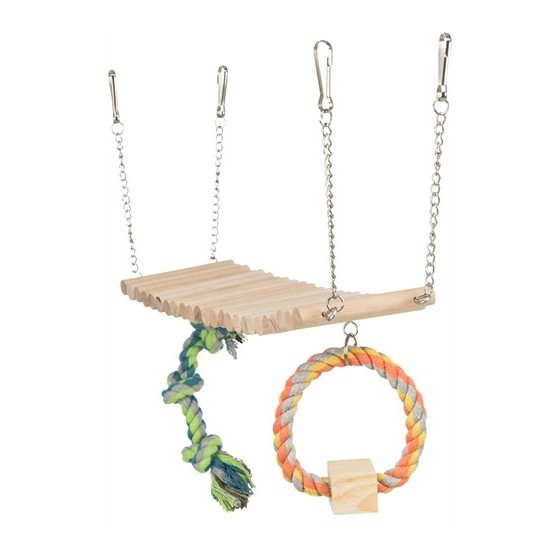 Trixie Hangbrug Hout Met Flos Speelgoed 30X17X9 CM