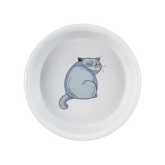Trixie Voerbak / Waterbak Boze Kat Grijs 13 CM 250 ML