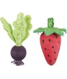 Trixie Speelbal Set Biet / Aardbei Hout / Loofah 6/9 CM